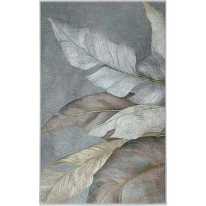 Zeleno-šedý pratelný koberec 80x150 cm Dusty Leaves – Mila Home obraz