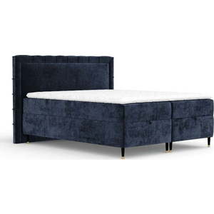 Tmavě modrá boxspring postel s úložným prostorem 200x200 cm Voyage – Maison de Rêve obraz