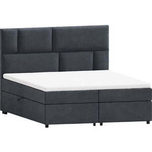 Tmavě šedá boxspring postel s úložným prostorem 200x200 cm Lola – Ropez obraz
