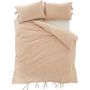 Prodloužené povlečení na dvoulůžko v terakotové barvě 230x220 cm Zanzibar Stripe – Pineapple Elephant obraz