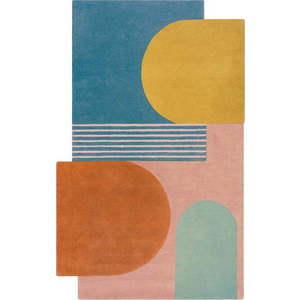 Modrý ručně tkaný vlněný koberec 120x180 cm Lozenge Bright Multi – Flair Rugs obraz