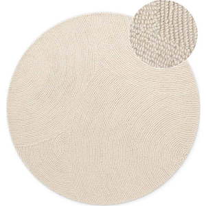 Ručně tkaný vlněný kulatý koberec ve světle přírodní barvě ø 120 cm Eleni Natural White – Hanse Home obraz