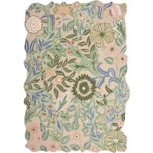Zelený ručně tkaný vlněný koberec 200x290 cm Bryony Shaped Floral – Flair Rugs obraz