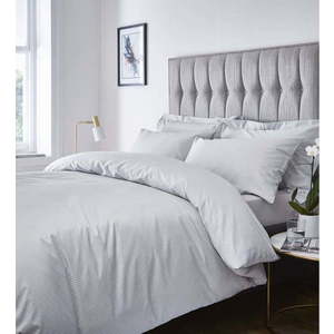 Šedé povlečení na dvoulůžko 200x200 cm Satin Stripe - Catherine Lansfield obraz