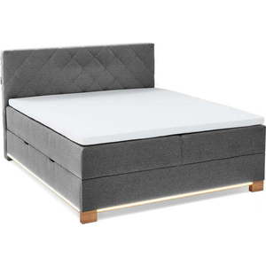 Šedá boxspring postel s úložným prostorem 180x200 cm Messina – Meise Möbel obraz