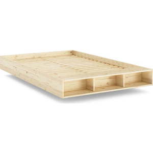 Dvoulůžková postel z borovicového dřeva s roštem 180x200 cm v přírodní barvě Merge – Karup Design obraz