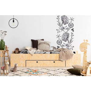 Dětská postel v přírodní barvě s výsuvným lůžkem s úložným prostorem s roštem 70x160 cm MLC – Adeko obraz