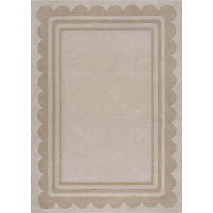 Ručně tkaný vlněný koberec v přírodní barvě 120x170 cm Lois Scallop – Flair Rugs obraz