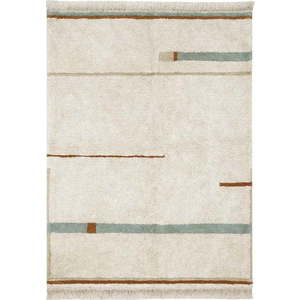 Modro-krémový pratelný ručně tkaný bavlněný koberec 90x130 cm Lanes Vintage Blue – Lorena Canals obraz
