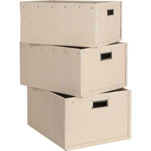 Béžové kartonové úložné boxy v sadě 3 ks Ture – Bigso Box of Sweden obraz