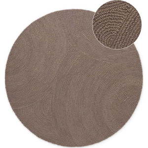Ručně tkaný vlněný kulatý koberec taupe ø 200 cm Eleni Taupe – Hanse Home obraz