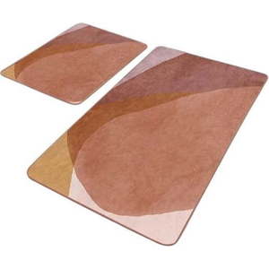 Hnědé sametové koupelnové předložky v sadě 2 ks 60x100 cm – Mila Home obraz