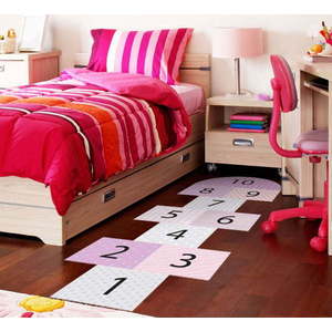 Vinylová dětská samolepka na zem Ambiance Hopscotch Girly obraz