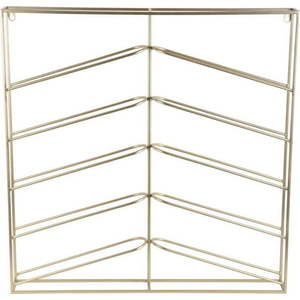 Nástěnný kovový regál na víno ve zlaté barvě počet lahví 10 67x66x7, 5 cm Cuadro – PT LIVING obraz