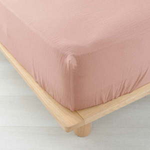 Růžové napínací mušelínové prostěradlo 140x190 cm Angelia – douceur d'intérieur obraz