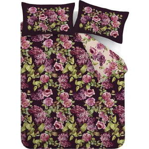 Fialové bavlněné povlečení na dvoulůžko 200x200 cm Pia Floral – RHS obraz