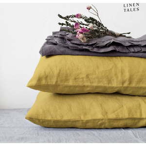 Lněný povlak na polštář 50x70 cm Lemon Curry – Linen Tales obraz