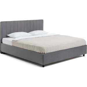 Šedá čalouněná dvoulůžková postel s úložným prostorem s roštem 180x200 cm Myra Slim Line – Bonami Selection obraz