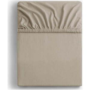 Světle hnědé napínací prostěradlo jersey 90x200 cm Amber – Restilo obraz