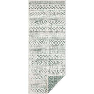 Zeleno-krémový venkovní koberec NORTHRUGS Biri, 80 x 250 cm obraz