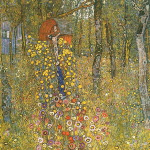 Reprodukce obrazu Gustav Klimt - Farm Garden With Crucifix , 60 x 60 cm obraz