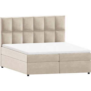 Béžová boxspring postel s úložným prostorem 200x200 cm Flip – Ropez obraz