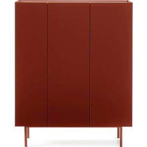 Červená vysoká komoda v dekoru dubu 95x120 cm Arista – Teulat obraz