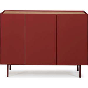 Červená nízká komoda v dekoru dubu 110x85 cm Arista – Teulat obraz