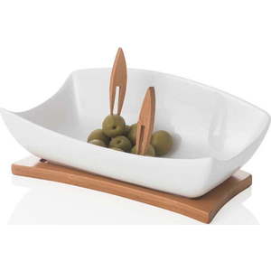 Bílá porcelánovo-bambusová servírovací mísa Hors D'Oeuvre – Brandani obraz