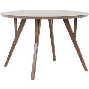 Hnědý kulatý jídelní stůl s deskou z akácie ø 140 cm Quenza – Light & Living obraz