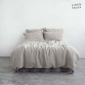 Krémové lněné povlečení na jednolůžko 135x200 cm – Linen Tales obraz