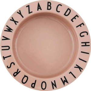 Béžový dětský hluboký talíř Design Letters Eat & Learn, ø 15, 5 cm obraz