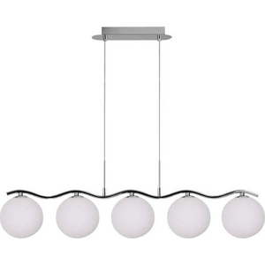 Závěsné svítidlo ve stříbrné barvě se skleněným stínidlem 12x86 cm Ramon – Candellux Lighting obraz