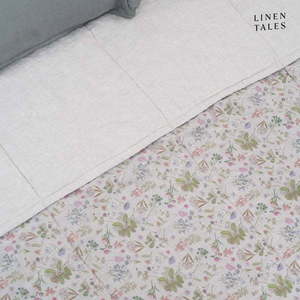 Lněný prošívaný přehoz v přírodní barvě 140x220 cm Botany 2 & Melange – Linen Tales obraz