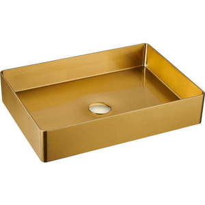Umyvadlo nerezové ve zlaté barvě 50x35 cm Aurum – Sapho obraz