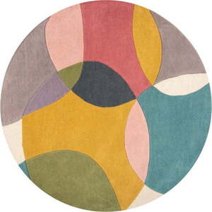 Ručně tkaný vlněný kulatý koberec ø 160 cm Glow Multi – Flair Rugs obraz