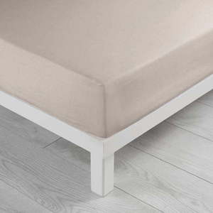 Béžové napínací prostěradlo z mikrovlákna 90x190 cm Oscar – douceur d'intérieur obraz