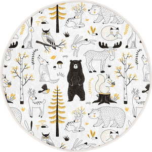 Žluto-bílý dětský koberec ø 100 cm Comfort – Mila Home obraz