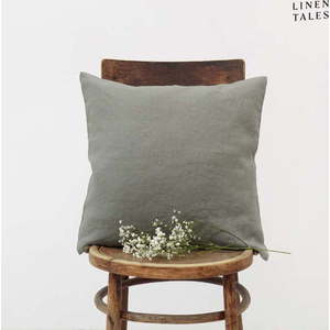Lněný povlak na polštář 50x50 cm Khaki – Linen Tales obraz
