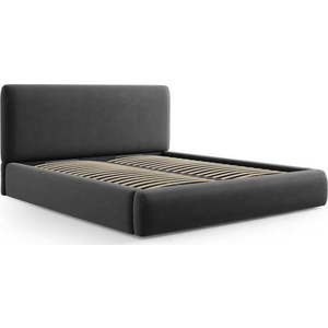 Tmavě šedá čalouněná dvoulůžková postel s úložným prostorem s roštem 180x200 cm Colonel – Cosmopolitan Design obraz