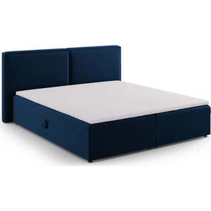 Tmavě modrá boxspring postel s úložným prostorem 180x200 cm Arendal – Cosmopolitan Design obraz
