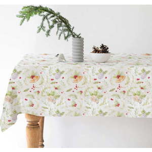Vánoční lněný ubrus Linen Tales Merry, 140 x 300 cm obraz