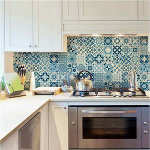 Sada 60 nástěnných samolepek Ambiance Wall Decal Cement Tiles Riana, 15 x 15 cm obraz
