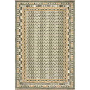 Zelený koberec s příměsí juty 200x290 cm Mara Jute Border – Flair Rugs obraz