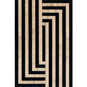 Černo-béžový vlněný koberec 200x300 cm Agnus Art Deco II – Agnella obraz