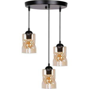 Černé závěsné svítidlo se skleněným stínidlem Felis – Candellux Lighting obraz