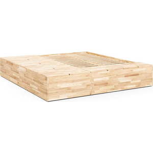 Dvoulůžková postel z borovicového dřeva s úložným prostorem s roštem v přírodní barvě 160x200 cm Basement Bed – Karup Design obraz