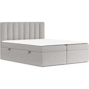 Světle šedá boxspring postel s úložným prostorem 160x200 cm Novento – Maison de Rêve obraz