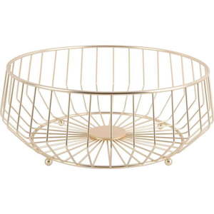 Kovový košík na ovoce ve zlaté barvě PT LIVING Linea, ø 34 cm obraz