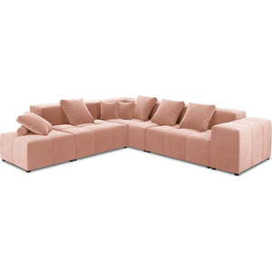 Růžová sametová rohová pohovka (variabilní) Rome Velvet - Cosmopolitan Design obraz